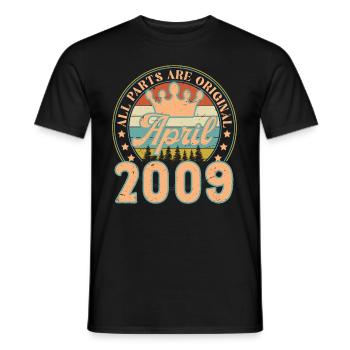 Avril 2009. Cadeau d’anniversaire avril 2009 April - T-shirt homme - noir - Devant - AI Model Male 178 light (178cm)