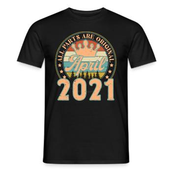 April 2021. Geburtstagsgeschenk April 2021 April - Männer T-Shirt - Schwarz - Vorne - AI Model Male 178 light (178cm)