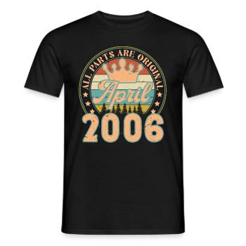 April 2006. April 2006 Geburtstagsgeschenk April 2006 - Männer T-Shirt - Schwarz - Vorne - AI Model Male 178 light (178cm)