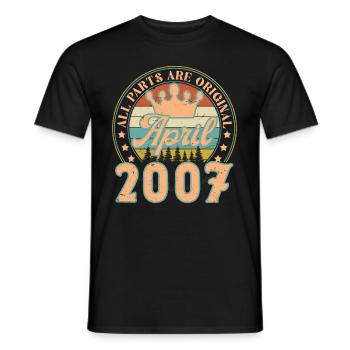 Avril 2007. Cadeau d’anniversaire avril 2007 April - T-shirt homme - noir - Devant - AI Model Male 178 light (178cm)