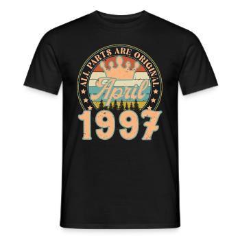 Avril 1997. Cadeau d’anniversaire avril 1997 April - T-shirt homme - noir - Devant - AI Model Male 178 light (178cm)