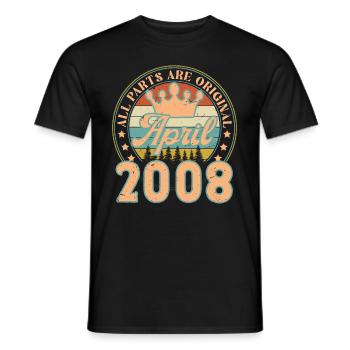 Avril 2008. Cadeau d’anniversaire avril 2008 April - T-shirt homme - noir - Devant - AI Model Male 178 light (178cm)