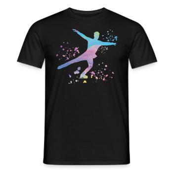 Eiskunstläufer Schlittschuhlaufen Eiskunstlauf - Männer T-Shirt - Schwarz - Vorne - AI Model Male 178 light (178cm)