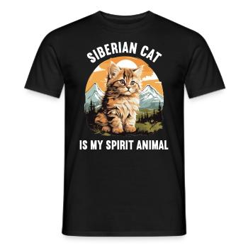 Siberian Cat Sibirische Katze - Männer T-Shirt - Schwarz - Vorne - AI Model Male 178 light (178cm)