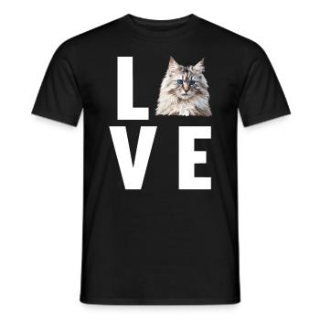 Siberian Cat Sibirische Katze - Männer T-Shirt - Schwarz - Vorne - AI Model Male 178 light (178cm)