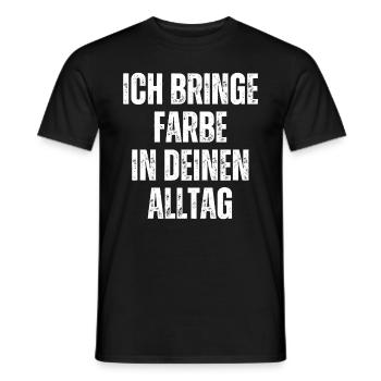 J’amène peintre peinture papa vernisseur - T-shirt homme - noir - Devant - AI Model Male 178 light (178cm)