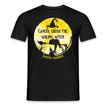 Cancer Witch Yellow Sarcoma Awareness - Men's T-Shirt - black - Front - AI Model Male 178 light (178cm)