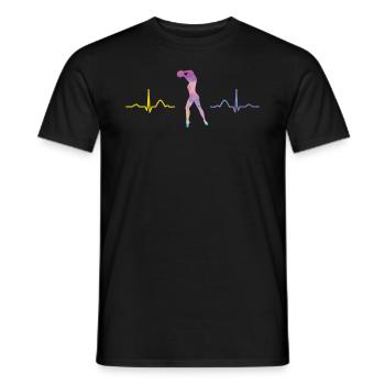 Gymnaste avec gymnastique rythmique avec ballon - T-shirt homme - noir - Devant - AI Model Male 178 light (178cm)