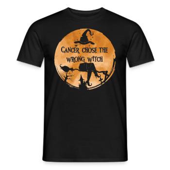 Cancer Chose The Wrong Witch Appendectomy - Men's T-Shirt - black - Front - AI Model Male 178 light (178cm)