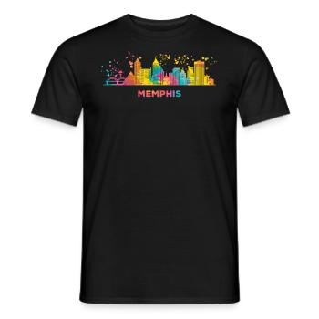 Memphean Skyline Memphis - Männer T-Shirt - Schwarz - Vorne - AI Model Male 178 light (178cm)
