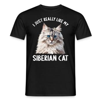 Siberian Cat Sibirische Katze - Männer T-Shirt - Schwarz - Vorne - AI Model Male 178 light (178cm)