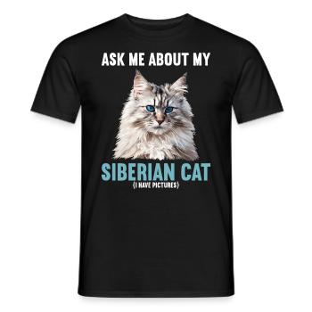 Chat Sibérien Sibirische Katze - T-shirt homme - noir - Devant - AI Model Male 178 light (178cm)