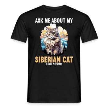 Siberian Cat Sibirische Katze - Männer T-Shirt - Schwarz - Vorne - AI Model Male 178 light (178cm)