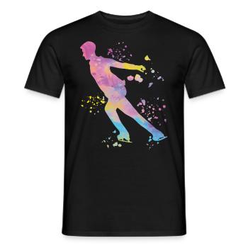 Eiskunstläufer Schlittschuhlaufen Eiskunstlauf - Männer T-Shirt - Schwarz - Vorne - AI Model Male 178 light (178cm)