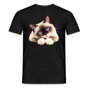 Chaton raquette Chat raquette - T-shirt homme - noir - Devant - AI Model Male 178 light (178cm)