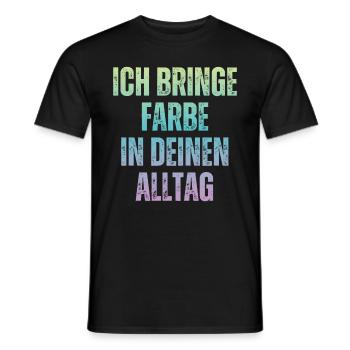 J’amène le peintre peintre papa vernisher - T-shirt homme - noir - Devant - AI Model Male 178 light (178cm)