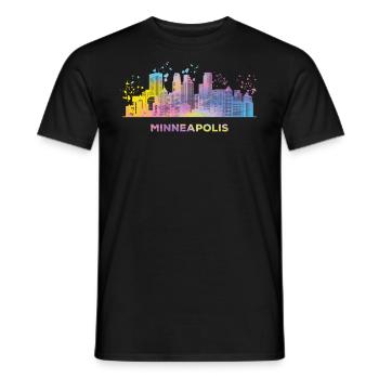 Minneapolitan Skyline Minneapolis - Men's T-Shirt - black - Front - AI Model Male 178 light (178cm)