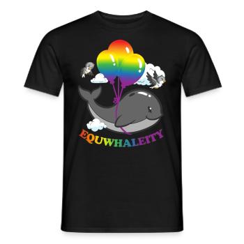 Equwhaleity Whale Social Equality - Men's T-Shirt - black - Front - AI Model Male 178 light (178cm)