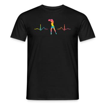 Gymnaste avec gymnastique rythmique avec ballon - T-shirt homme - noir - Devant - AI Model Male 178 light (178cm)