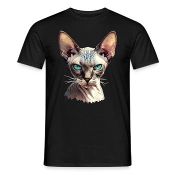 Sphynx Kätzchen Sphynx Katze - Männer T-Shirt - Schwarz - Vorne - AI Model Male 178 light (178cm)