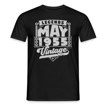 Vintage Gift Anniversary May 1955, May 1955 - Men's T-Shirt - black - Front - AI Model Male 178 light (178cm)