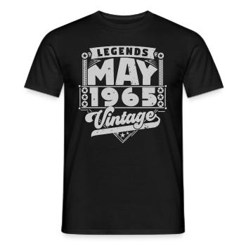 Cadeau Vintage Anniversaire Mai 1965, mai 1965 May - T-shirt homme - noir - Devant - AI Model Male 178 light (178cm)