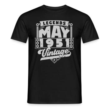 Jahrgangsgeschenk Jubiläum Mai 1951, Mai 1951 - Männer T-Shirt - Schwarz - Vorne - AI Model Male 178 light (178cm)