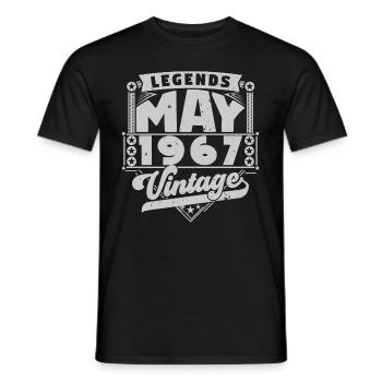 Jahrgangsgeschenk Jubiläum Mai 1967, Mai 1967 - Männer T-Shirt - Schwarz - Vorne - AI Model Male 178 light (178cm)
