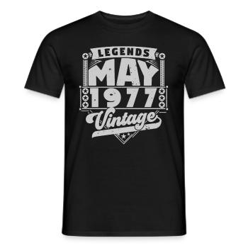 Jahrgangsgeschenk Jubiläum Mai 1977, Mai 1977 - Männer T-Shirt - Schwarz - Vorne - AI Model Male 178 light (178cm)