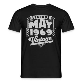 Cadeau Vintage Anniversaire Mai 1969, mai 1969 May - T-shirt homme - noir - Devant - AI Model Male 178 light (178cm)
