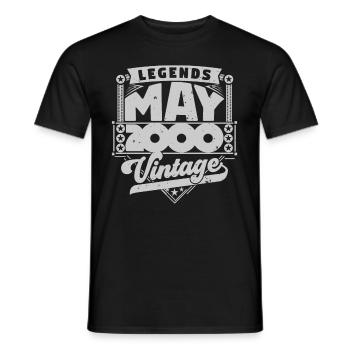 Vintage Gift Birthday May 2000, May 2000 - Men's T-Shirt - black - Front - AI Model Male 178 light (178cm)