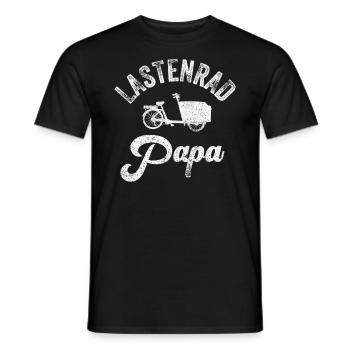 Lastenrad Papa Retro Fahhrad Cargobike - Männer T-Shirt - Schwarz - Vorne - AI Model Male 178 light (178cm)