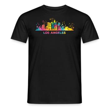 La ligne d’horizon d’Angeleno à Los Angeles - T-shirt homme - noir - Devant - AI Model Male 178 light (178cm)