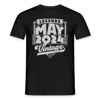 Vintage-Geschenk Geburtstag Mai 2024, Mai 2024 - Männer T-Shirt - Schwarz - Vorne - AI Model Male 178 light (178cm)