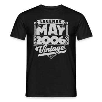 Vintage Gift Birthday May 2006, May 2006 - Men's T-Shirt - black - Front - AI Model Male 178 light (178cm)