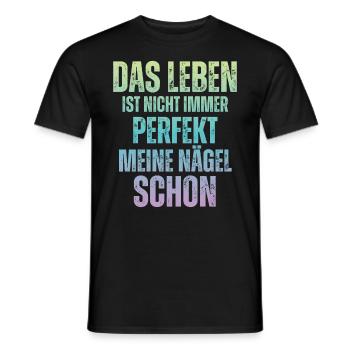 La vie n’est pas toujours parfaite Manucure - T-shirt homme - noir - Devant - AI Model Male 178 light (178cm)