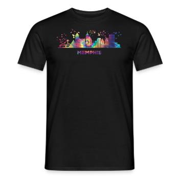 Memphean Skyline Memphis - Männer T-Shirt - Schwarz - Vorne - AI Model Male 178 light (178cm)