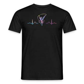 Gymnaste avec bande de gymnastique rythmique - T-shirt homme - noir - Devant - AI Model Male 178 light (178cm)