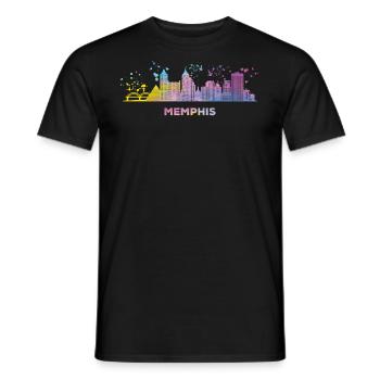 Memphean Skyline Memphis - Männer T-Shirt - Schwarz - Vorne - AI Model Male 178 light (178cm)