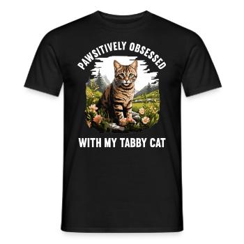 Tabby Kitten Tabby Cat - Men's T-Shirt - black - Front - AI Model Male 178 light (178cm)