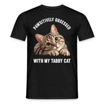 Tabby Kitten Tabby Cat - Men's T-Shirt - black - Front - AI Model Male 178 light (178cm)