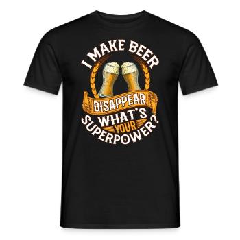 I make beer disappear Beer - Men's T-Shirt - black - Front - AI Model Male 178 light (178cm)