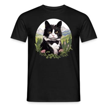 Tuxedo Kätzchen Tuxedo Katze - Männer T-Shirt - Schwarz - Vorne - AI Model Male 178 light (178cm)