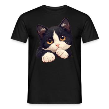 Tuxedo Kätzchen Tuxedo Katze - Männer T-Shirt - Schwarz - Vorne - AI Model Male 178 light (178cm)