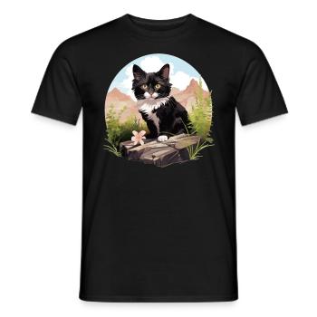 Tuxedo Kätzchen Tuxedo Katze - Männer T-Shirt - Schwarz - Vorne - AI Model Male 178 light (178cm)