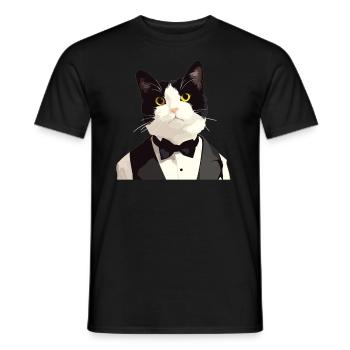 Tuxedo Kätzchen Tuxedo Katze - Männer T-Shirt - Schwarz - Vorne - AI Model Male 178 light (178cm)