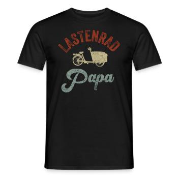 Lastenrad Papa Retro Fahhrad Cargobike - Männer T-Shirt - Schwarz - Vorne - AI Model Male 178 light (178cm)