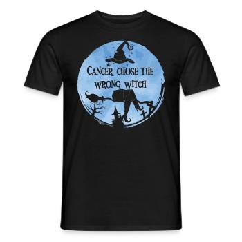 Cancer Witch Light Blue Prostate Cancer - Men's T-Shirt - black - Front - AI Model Male 178 light (178cm)