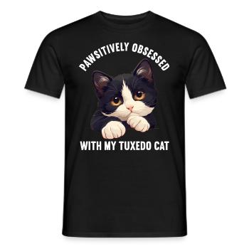 Tuxedo Kätzchen Tuxedo Katze - Männer T-Shirt - Schwarz - Vorne - AI Model Male 178 light (178cm)