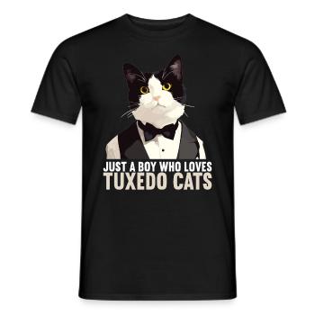Tuxedo Kätzchen Tuxedo Katze - Männer T-Shirt - Schwarz - Vorne - AI Model Male 178 light (178cm)